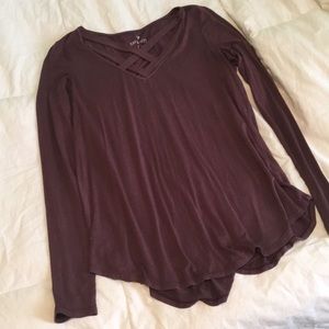 American Eagle Purple Criss Cross Top